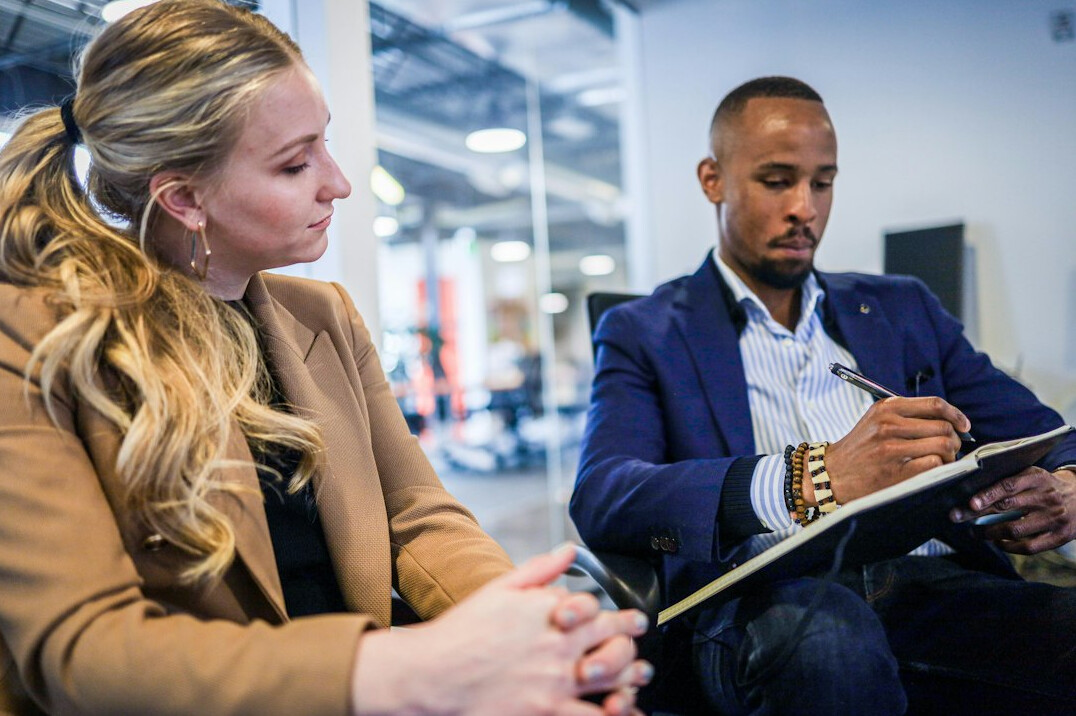researcher interviewing
