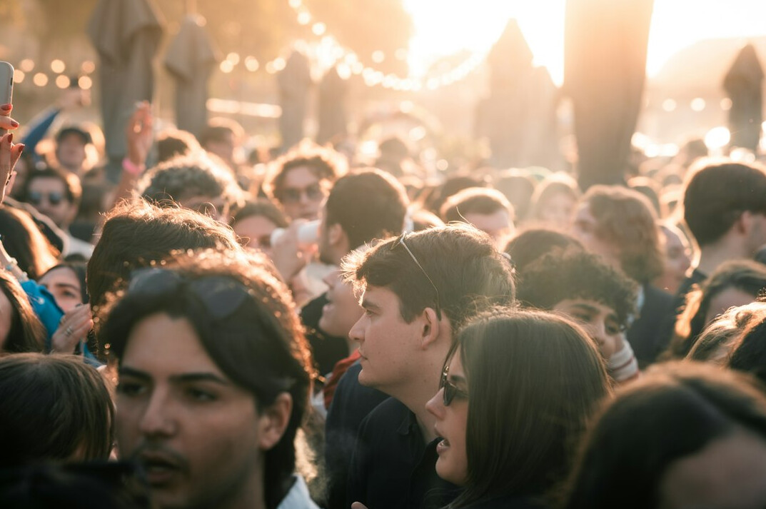 diverse young people at event